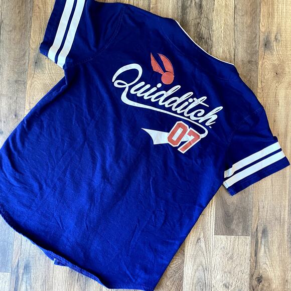 Box Lunch Harry Potter Men's Navy Quidditch Striped Jersey S - Picture 9 of 9
